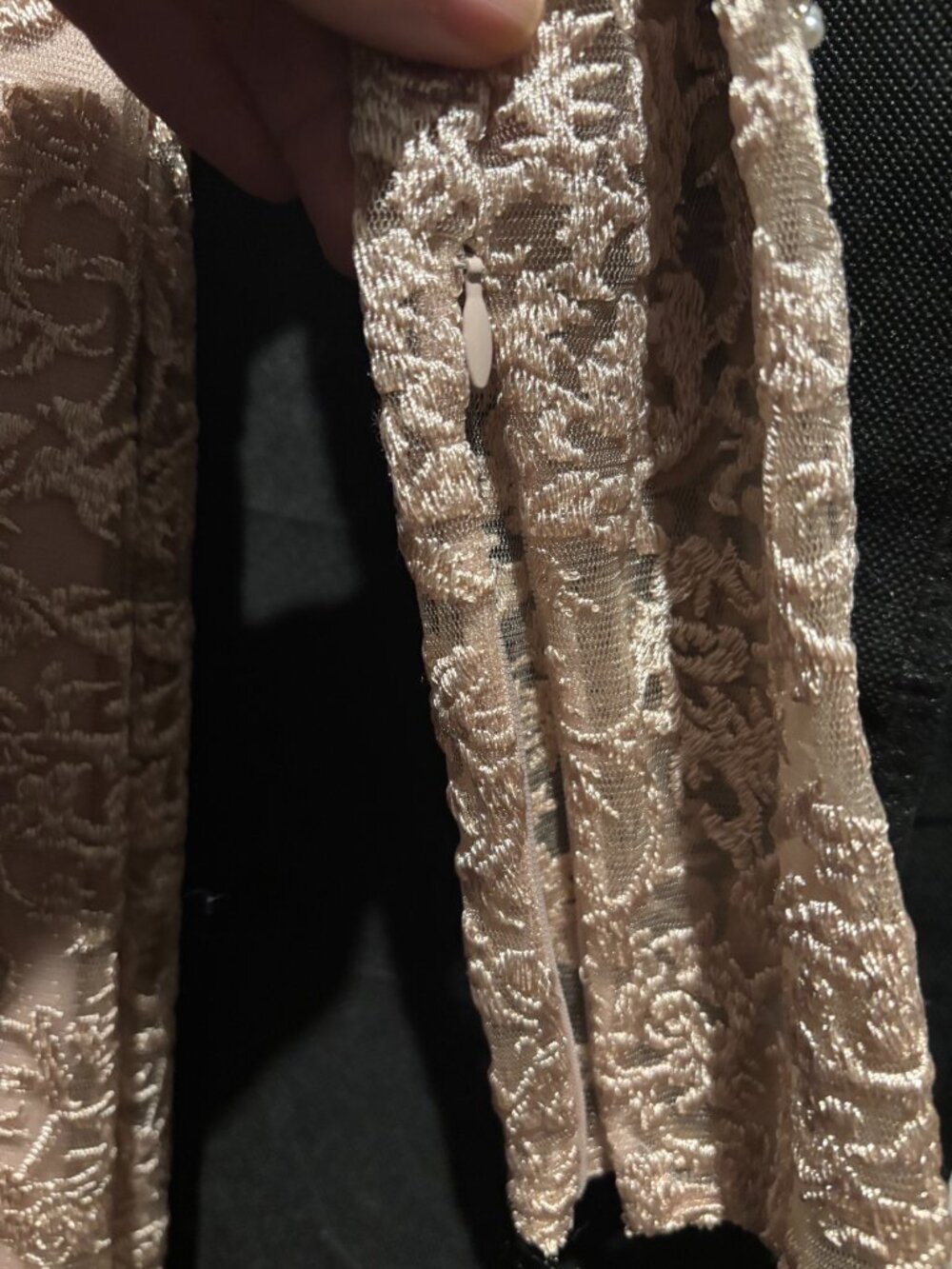 NWT Mac Duggal 11217 Nude Illusion Neckline Long Sleeve Embroidered Dress SZ 8 - Picture 10 of 12
